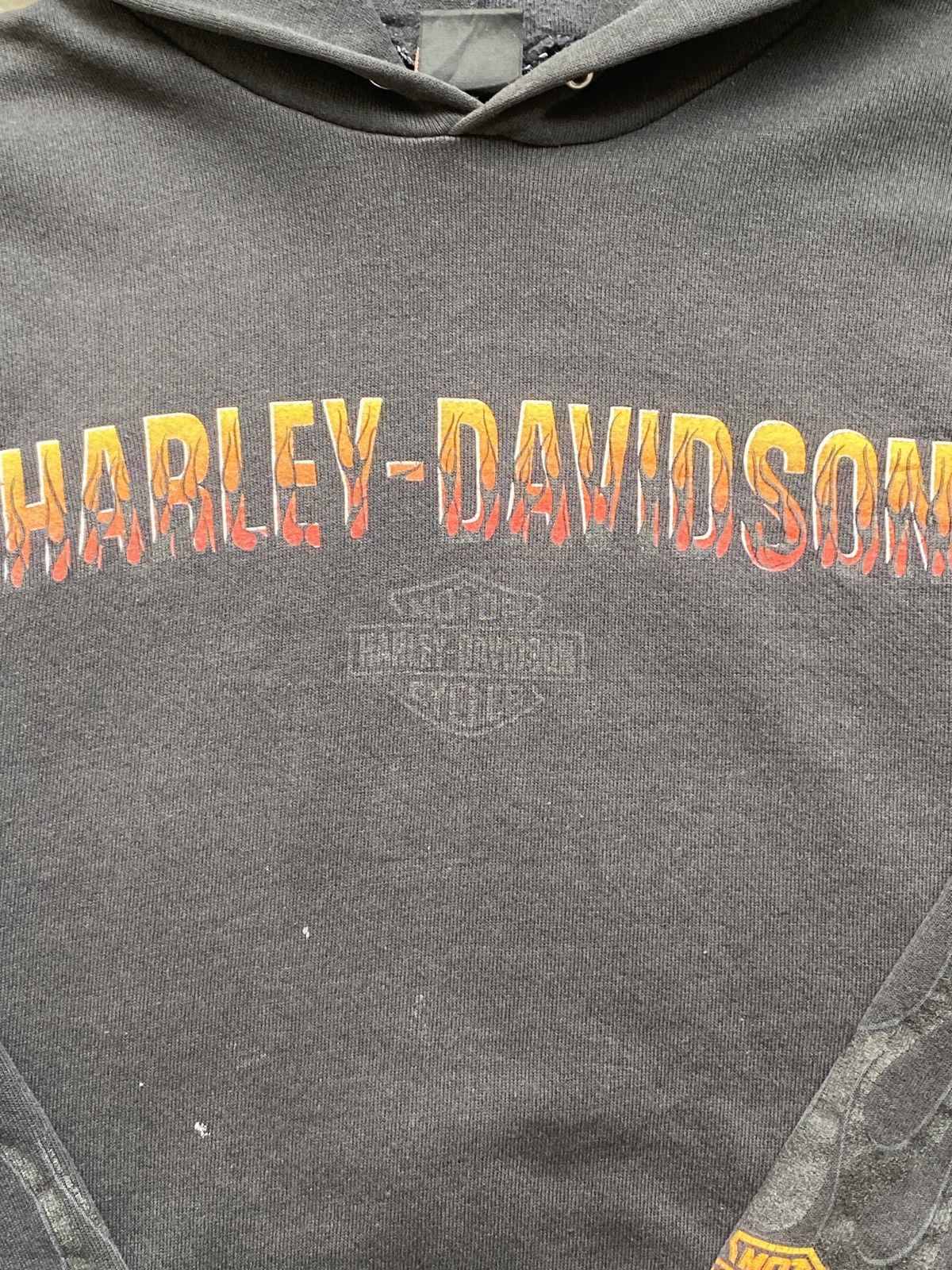 Harley Davidson Vintage Thrashed Faded 1990s Harley Davidson Flame Hoodie Size US M / EU 48-50 / 2 - 8 Thumbnail
