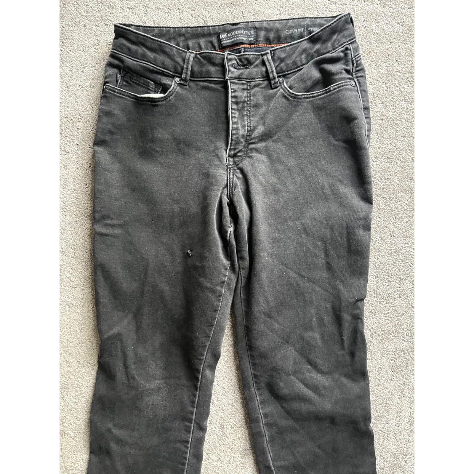 Lee LEE Modern Series Curvy Fit Jeans Women 6P Petite Black Low Rise 27in Inseam Denim 5-Pocket Womens Size 28" / US 6 / IT 42 - 2 Thumbnail