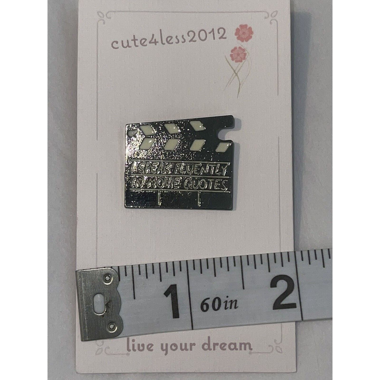 Other Silver I Speak Fluently In Movie Quotes Pin Brooch Size ONE SIZE - 1 Preview