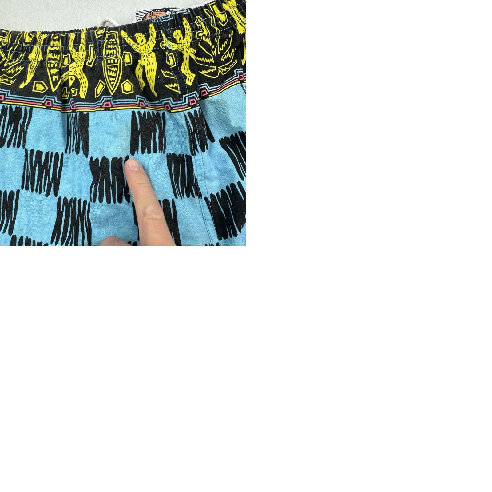 Vintage VINTAGE Islander Geometric Swim Trunks Adult M Blue 90s 80s Beach Mens CBF Shorts Size US 31 - 9 Thumbnail