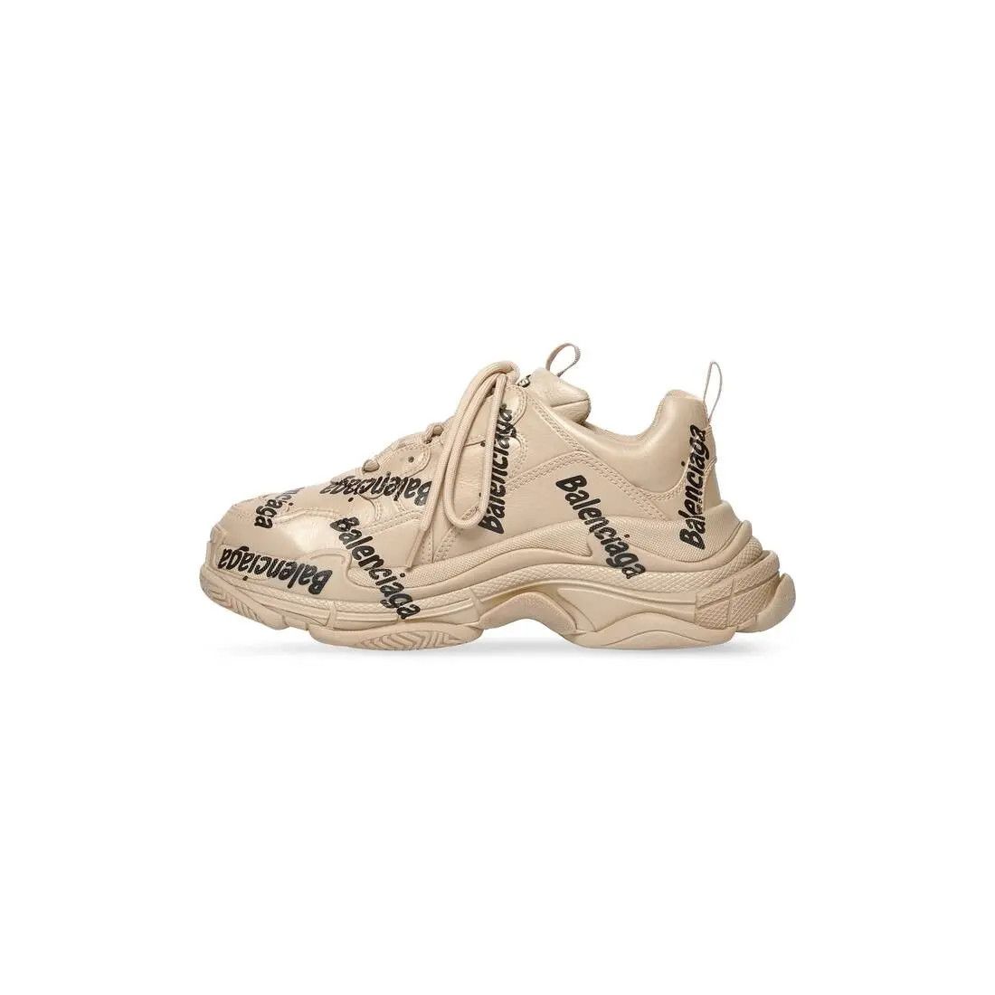 Balenciaga o1mt1gz0325 Triple S Logotype Sneakers in Beige Size US 10 / IT 40 - 4 Thumbnail