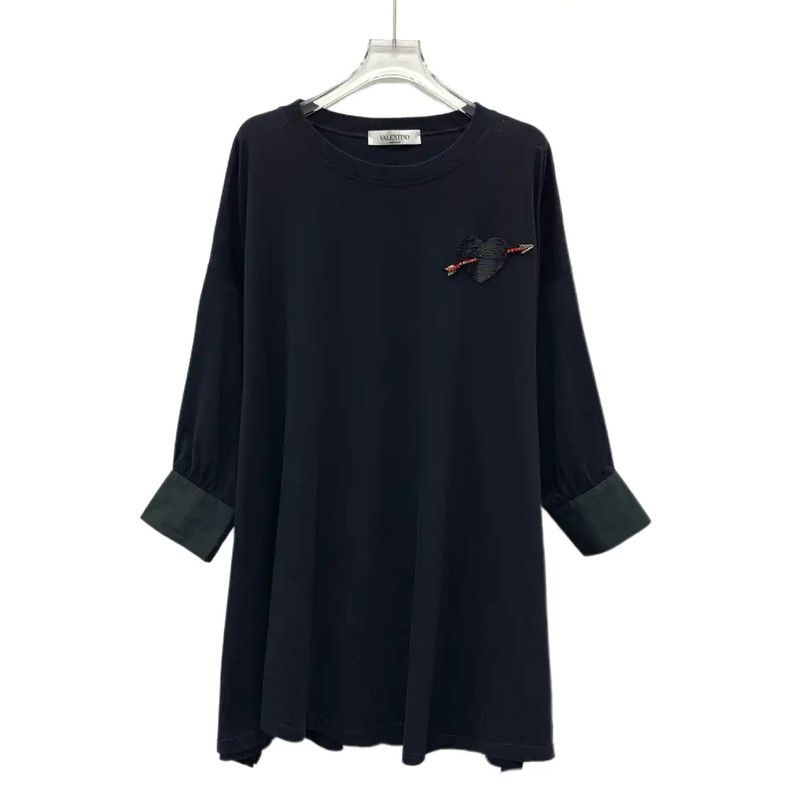 Valentino Valentino Black Cotton Dress Size S 0089 Size S / US 4 / IT 40 - 1 Thumbnail