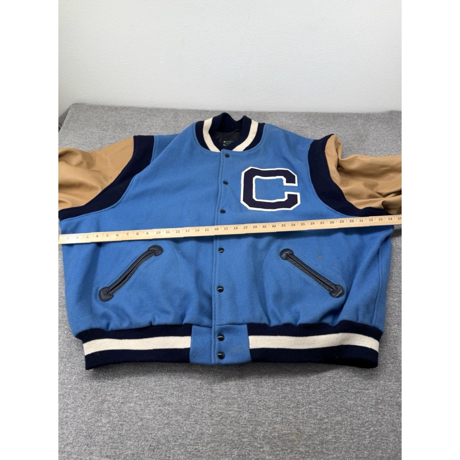 Vintage VINTAGE Columbia Wool Jacket 5XL Bomber Jacket Men Blue Ivy League Stahl & Dean Jurgella Collection Size US XXL / EU 58 / 5 - 4 Thumbnail