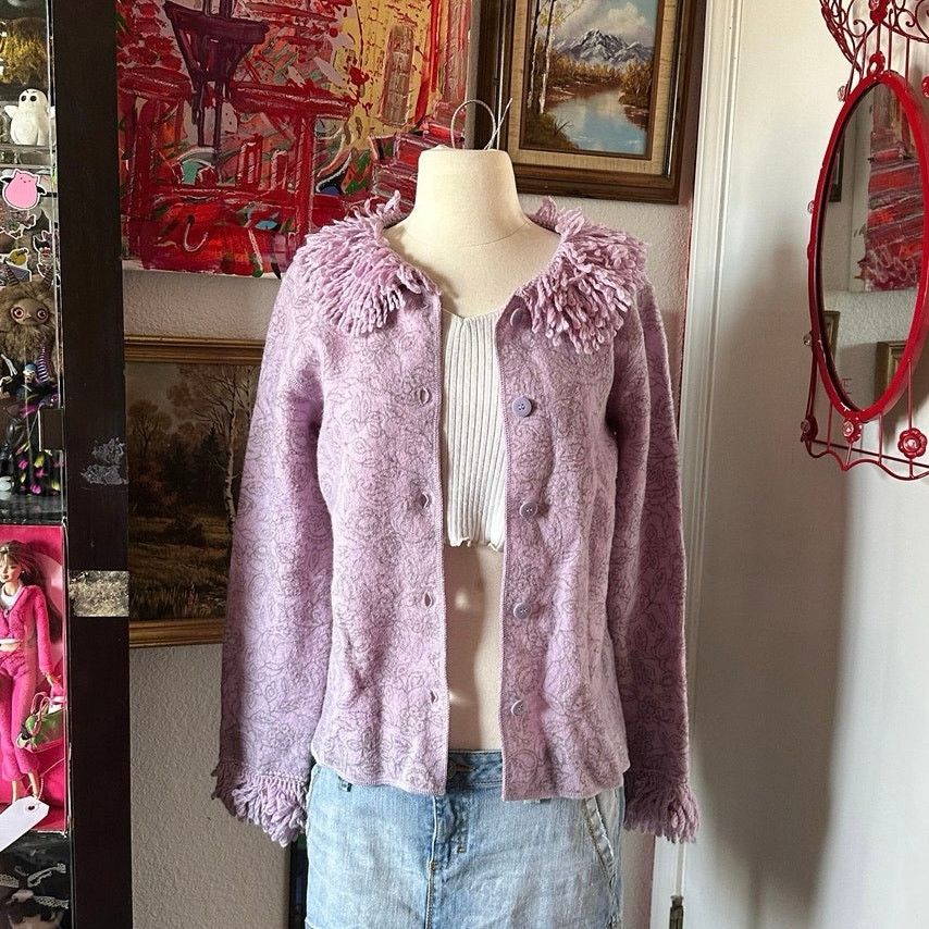 Other jh collectibles purple button up cardigan floral Size M / US 6-8 / IT 42-44 - 1 Thumbnail