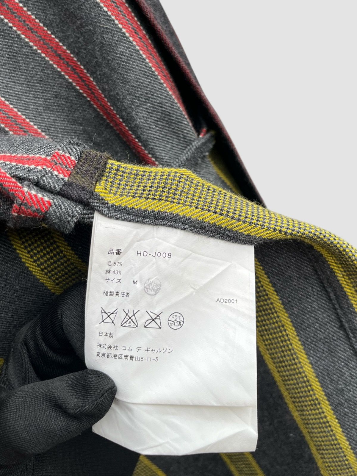 Comme des Garcons Homme Archive AW01 CdG Homme Deconstructed Patchwork Stripe Jacket Size US M / EU 48-50 / 2 - 9 Thumbnail