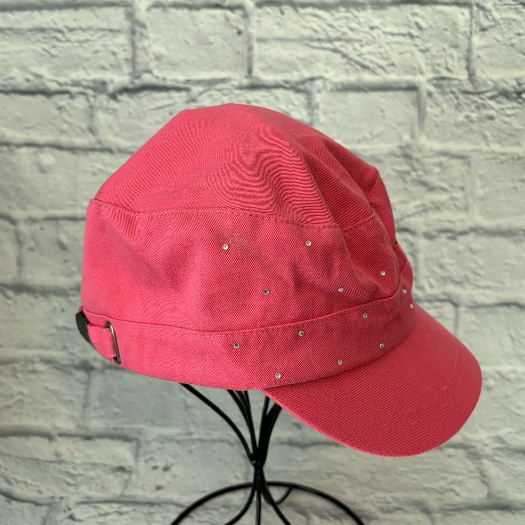 Harley Davidson VINTAGE Harley-Davidson Hat Bling Pink Rare Rhinestone Cap One Size Women's Newsboy Cap Size ONE SIZE - 4 Thumbnail