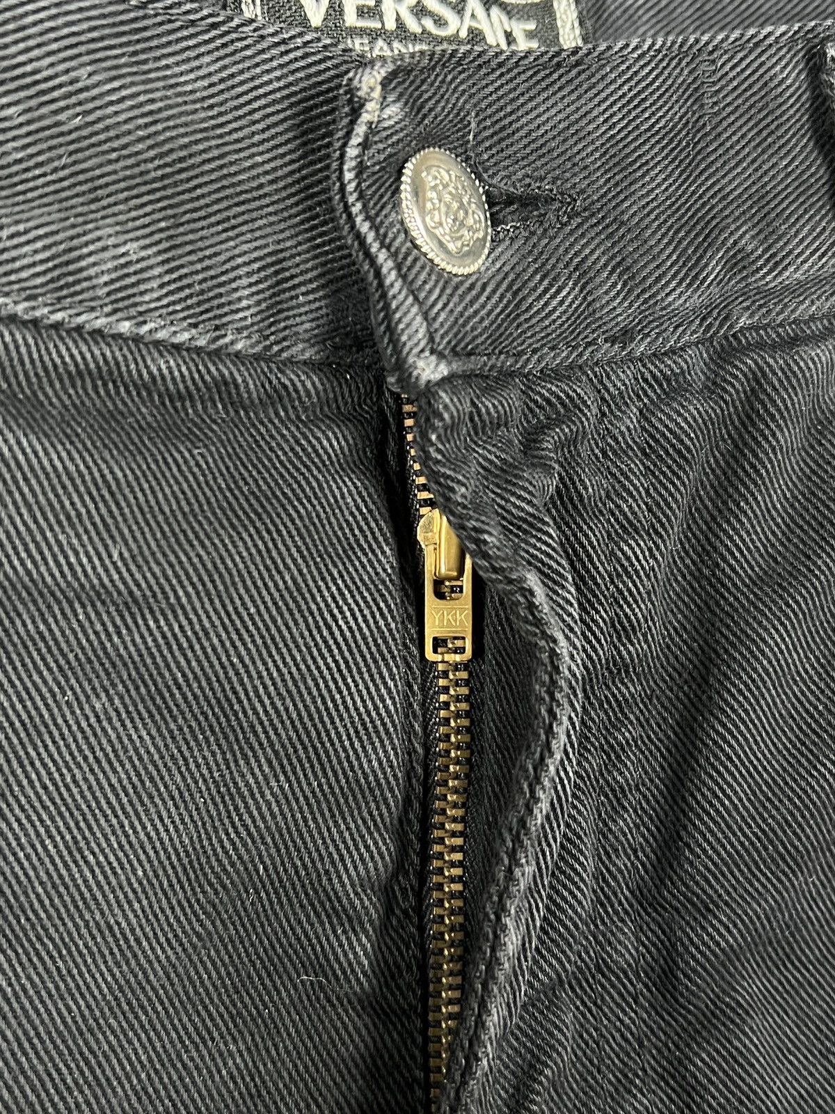 Versace Jeans Couture × Vintage Versace Jeans Couture Black Straight Leg 100% Cotton Size 36 Size US 36 / EU 52 - 6 Thumbnail