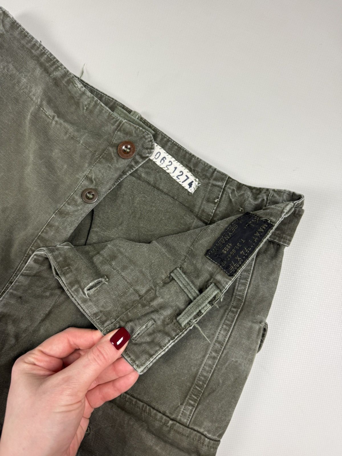 Vintage 950s Belgian Army A.M. Seynaeve Cargo Trousers Pants Size US 30 / EU 46 - 13 Thumbnail