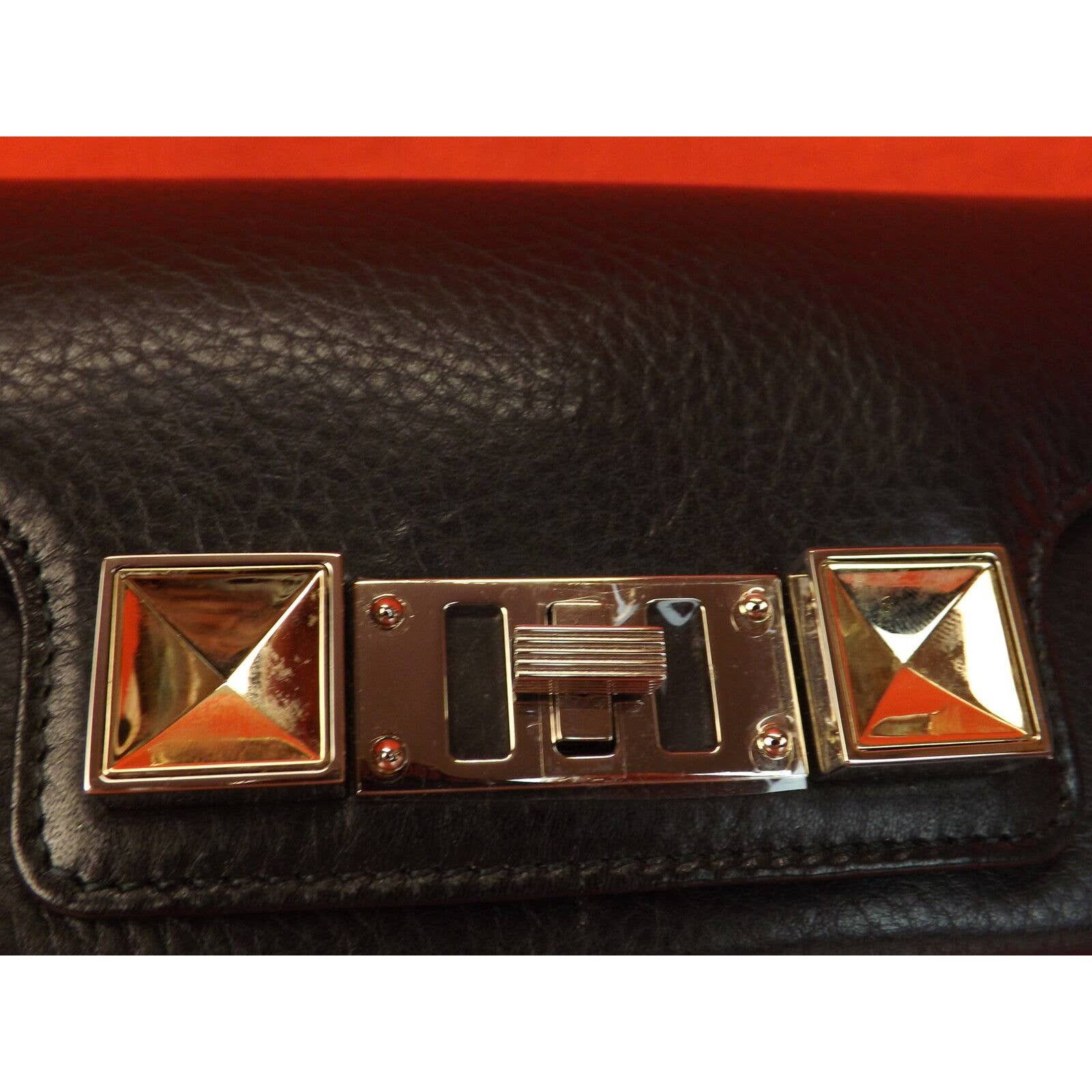 BLACK TEXTURE LEATHER PS11 CONTINENTAL CLUTCH WALLET $685