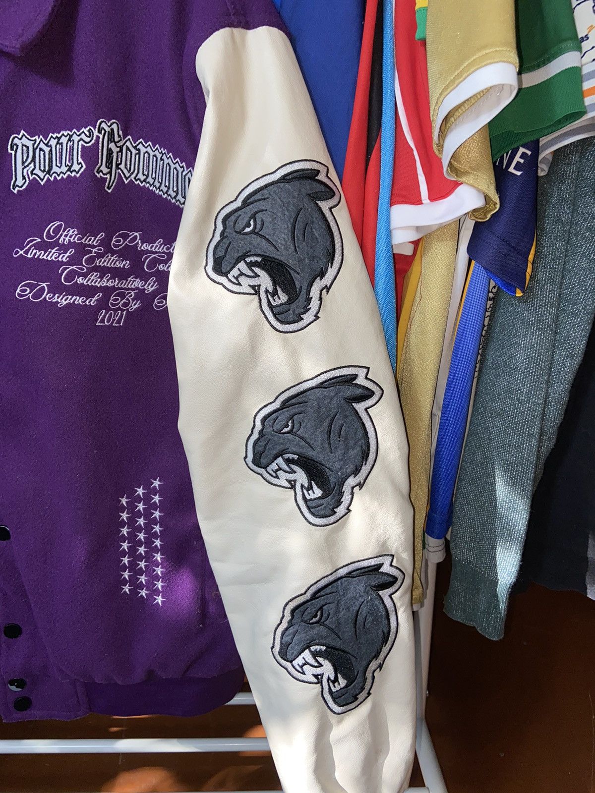Designer × Vintage POUR HOMME VINTAGE 00s NFL STYLE VARSITY USA BOMBER Size US M / EU 48-50 / 2 - 2 Thumbnail