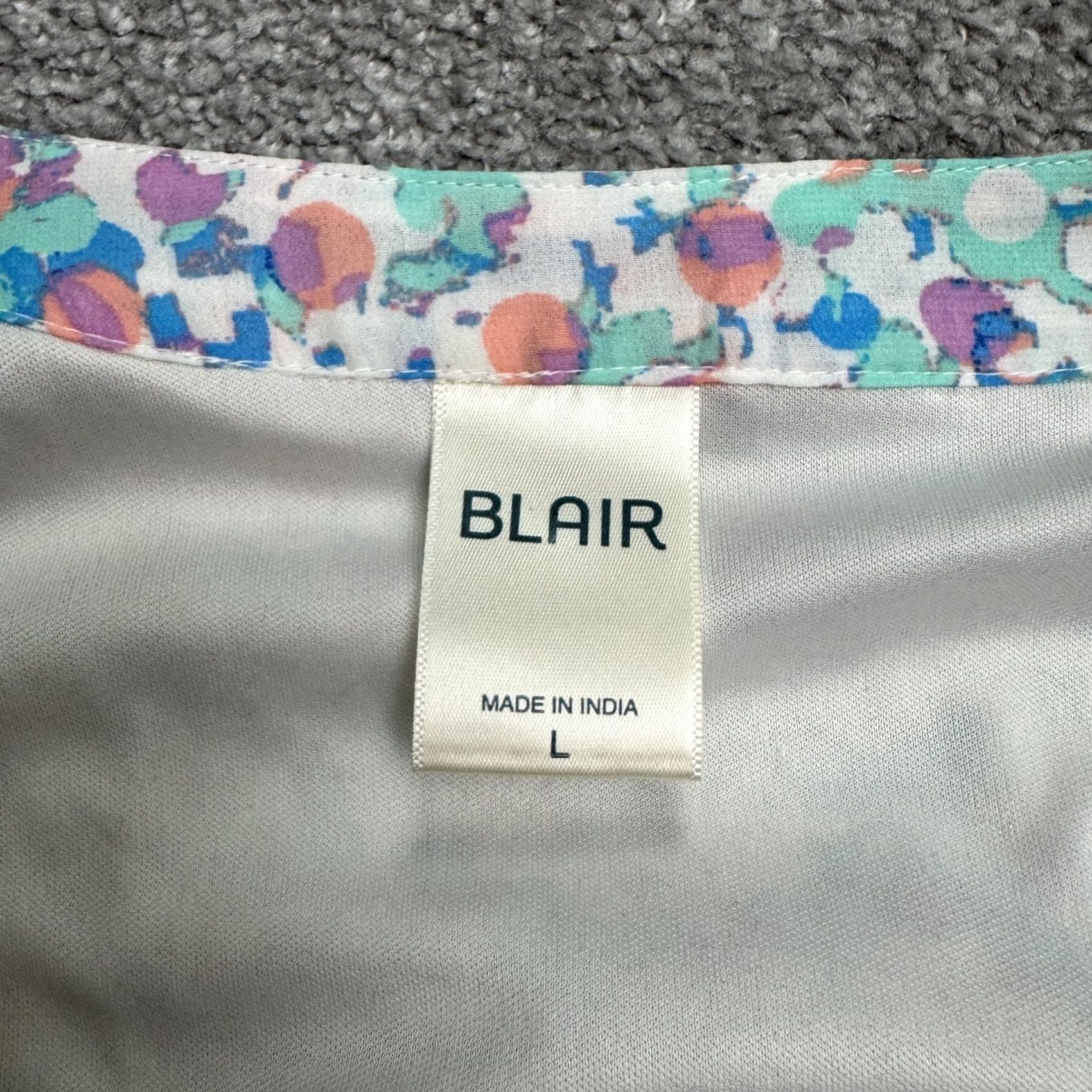 Blair Blair Sheath Dress Women L Multicolor Abstract Print Chiffon Ruffle Hem Midi Short Sleeve Size L / US 10 / IT 46 - 7 Thumbnail