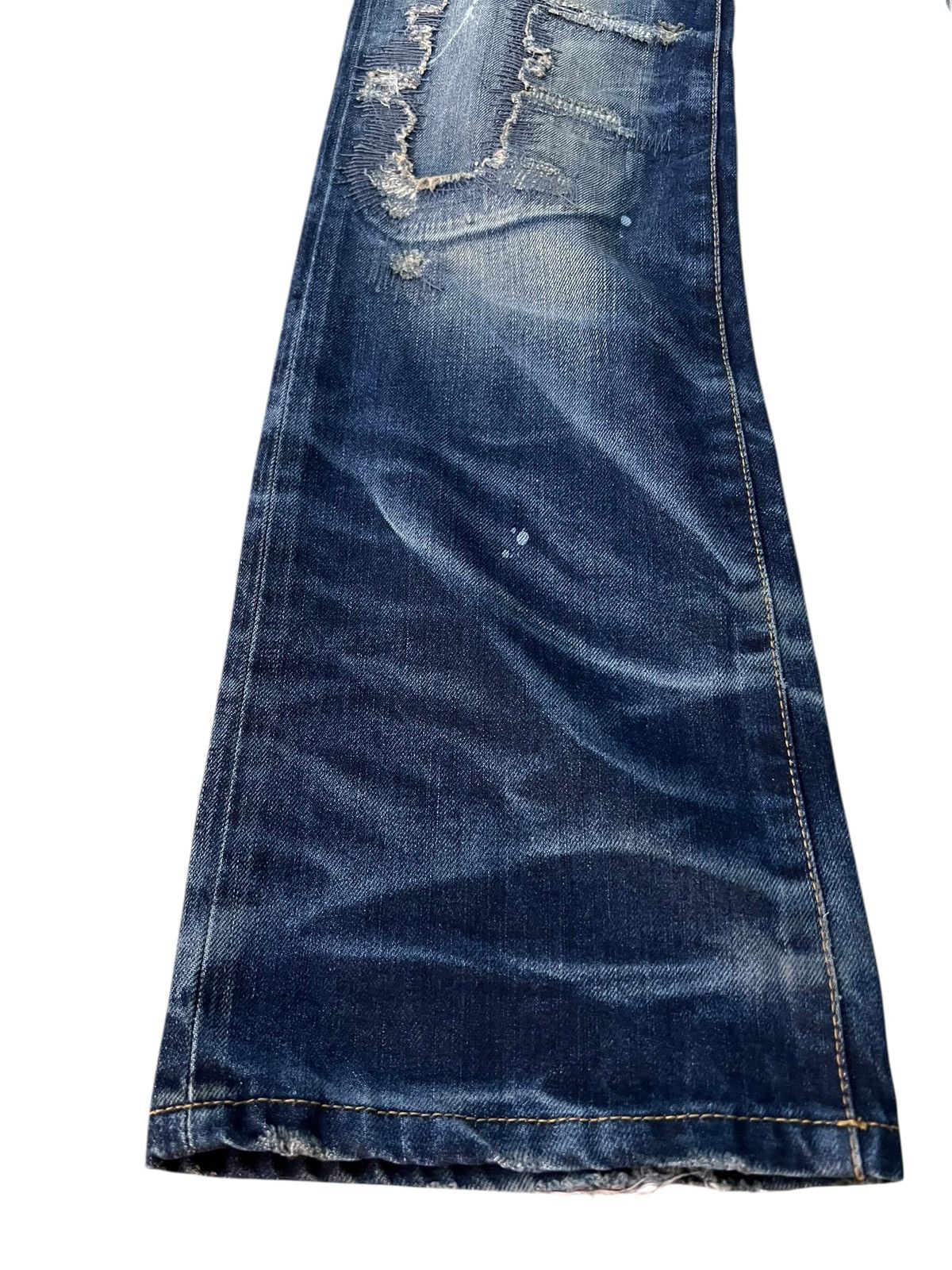 Japanese Brand 💥Flare💥Vintage Jack Rose Distress Patchwork Jean Size US 33 - 3 Thumbnail