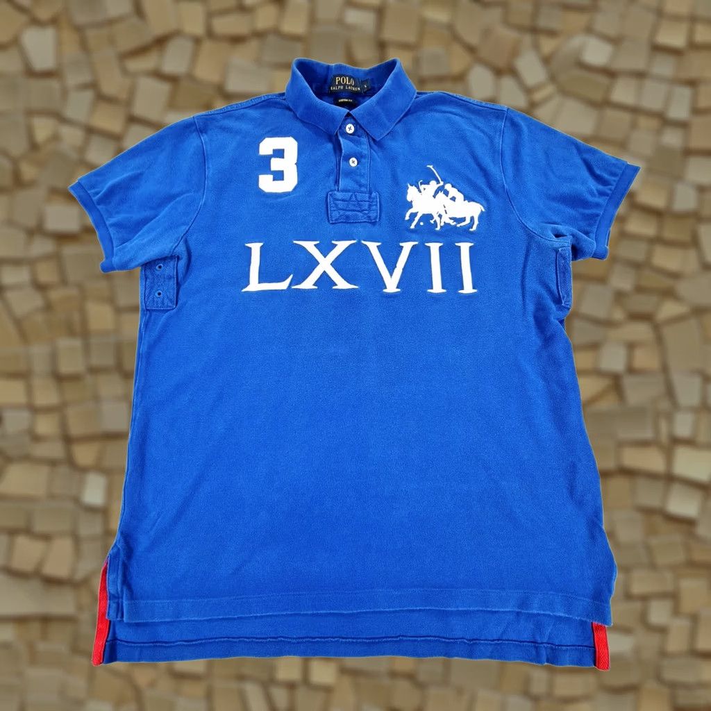 Polo Ralph Lauren Polo Ralph Lauren Shirt Mens L Blue Double Big Pony LXVII Preppy Size US L / EU 52-54 / 3 - 1 Thumbnail