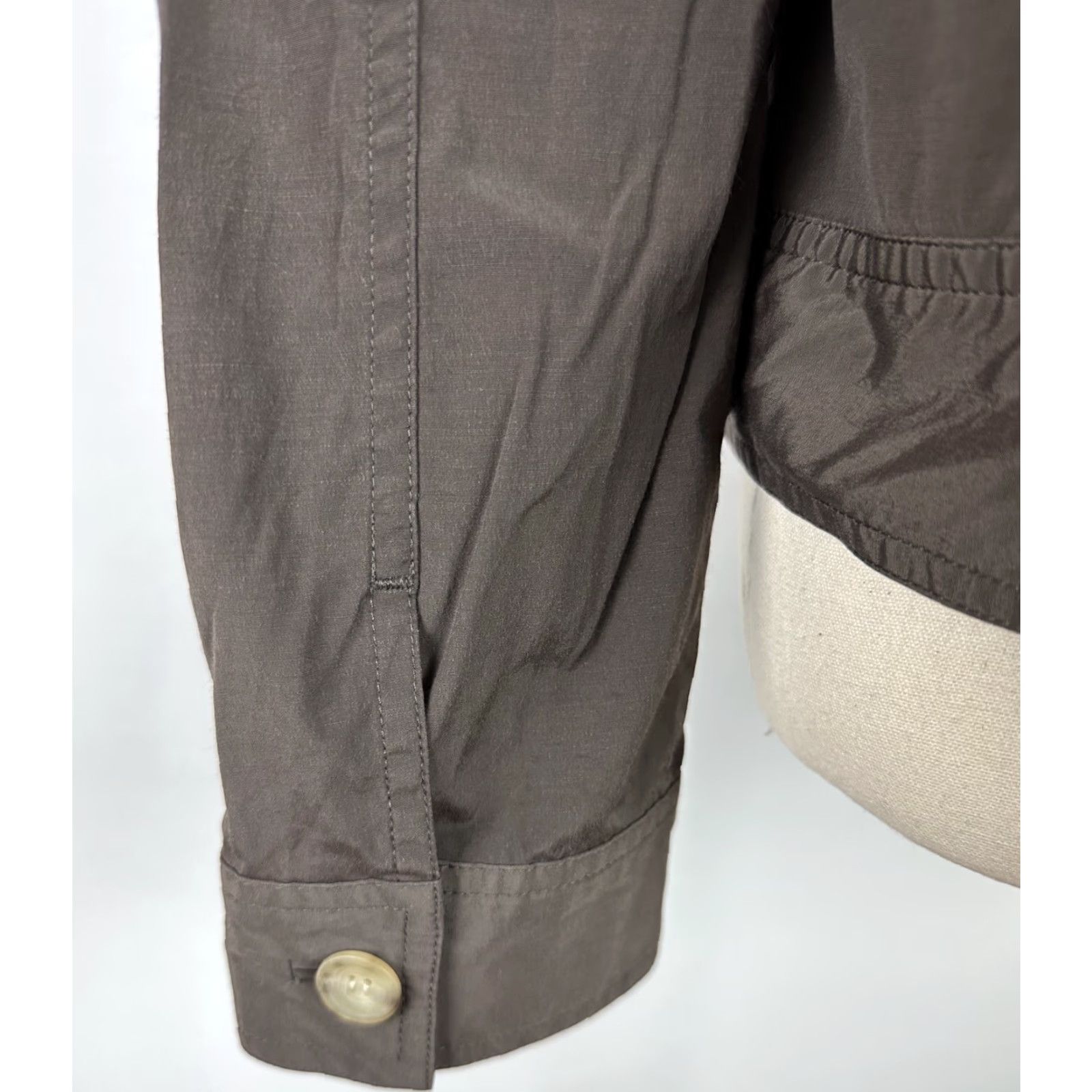 Vintage VTG 90s Y2K Doncaster Brown Jacket Women 4 / S Nylon Cotton Blend Minimalist Grunge Jacket) Size S / US 4 / IT 40 - 6 Thumbnail