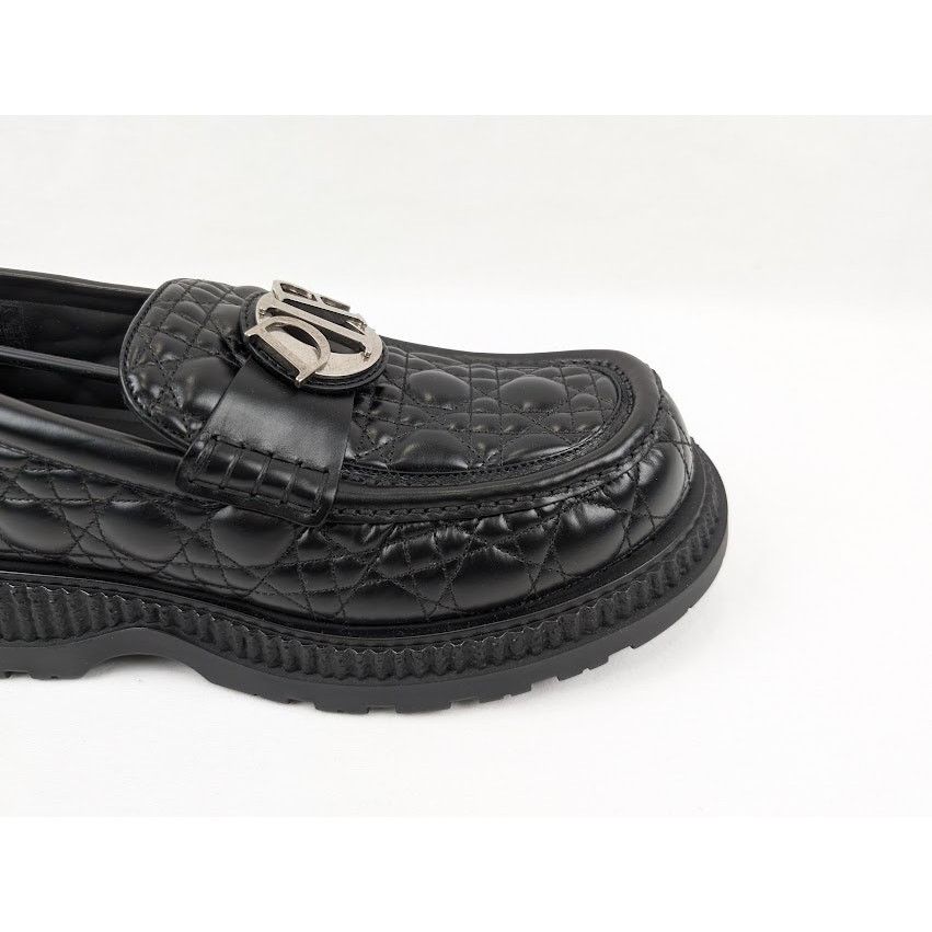 Dior o1rshd1 Buffalo Loafers Cannage Leather in Black Size US 11 / EU 44 - 3 Thumbnail