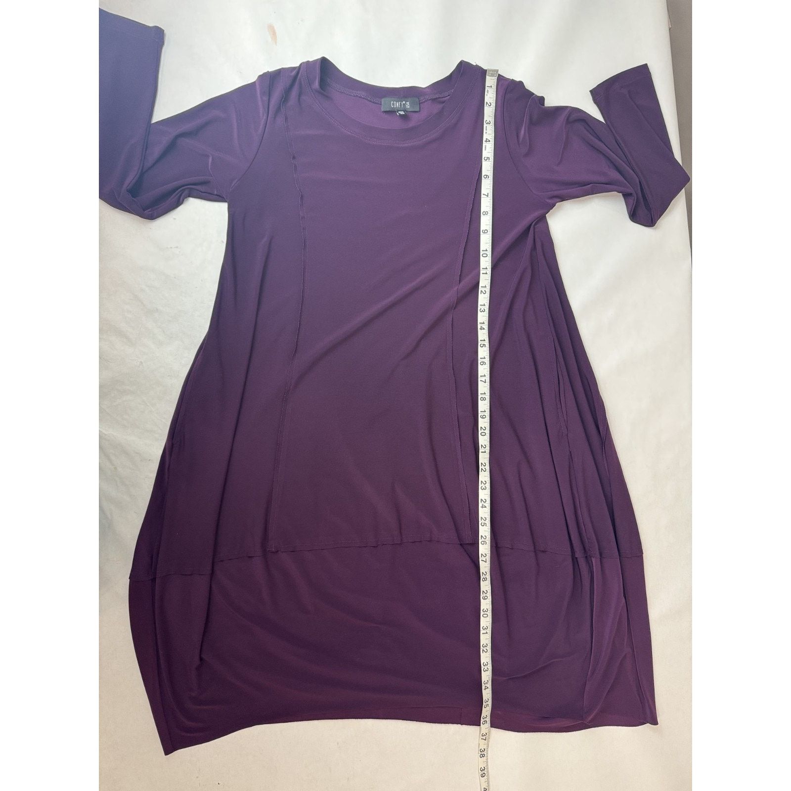 Other Comfy USA Purple Long Sleeve Cocoon Midi Dress XS USA Size XS / US 0-2 / IT 36-38 - 7 Thumbnail