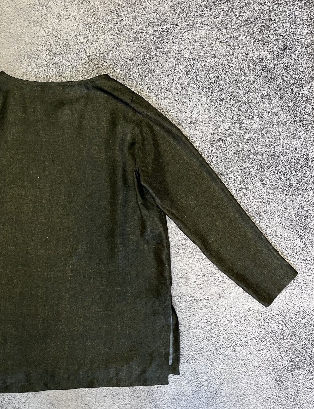 Max Mara Max Mara 100% Silk Blouse Dark Olive IT 46 Italy Elegant Top Size L / US 10 / IT 46 - 11 Thumbnail