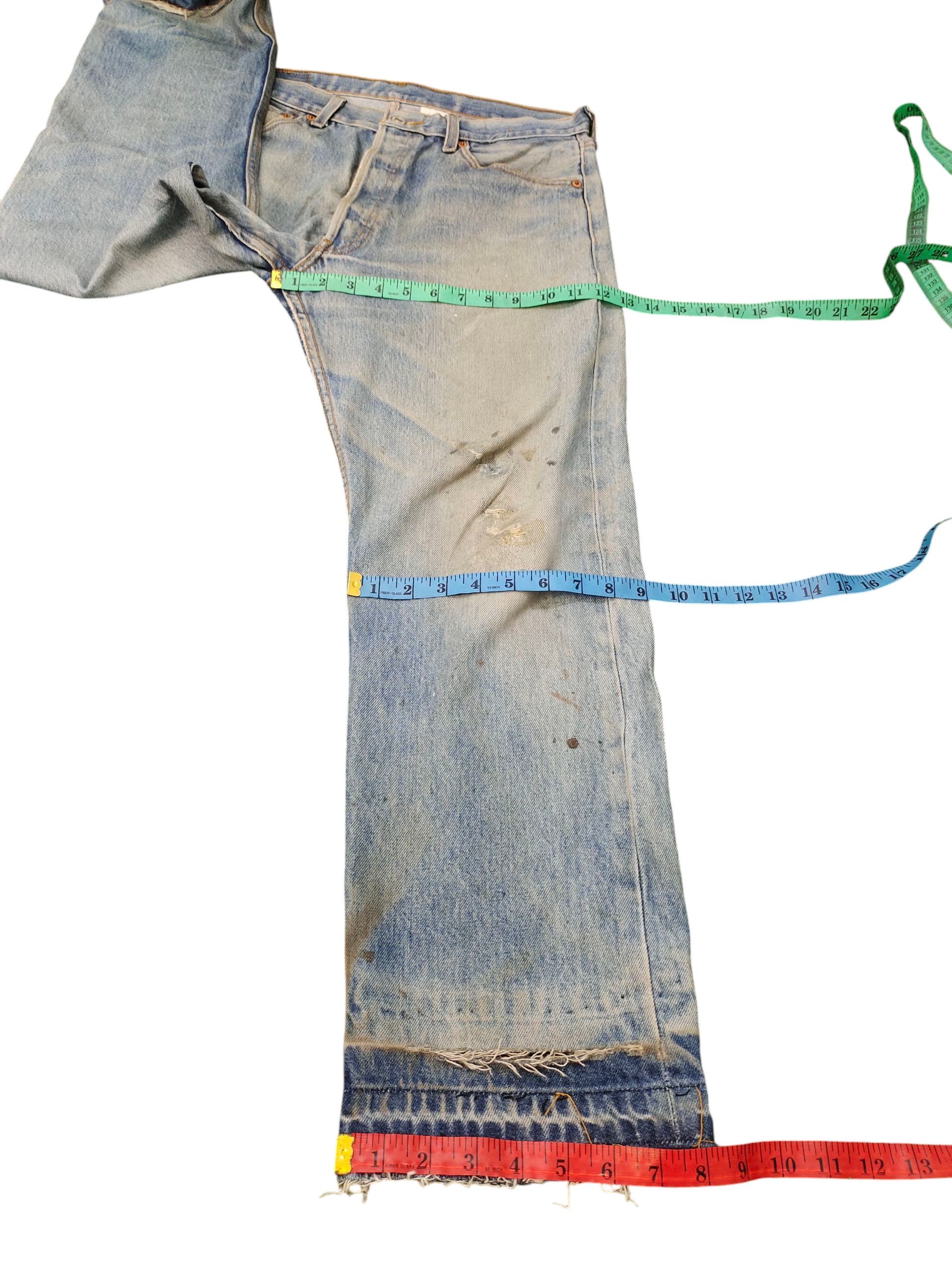 Levi's Vintage Levis 501XX Clawmark Distress Faded Denim Jeans Size US 34 / EU 50 - 12 Thumbnail