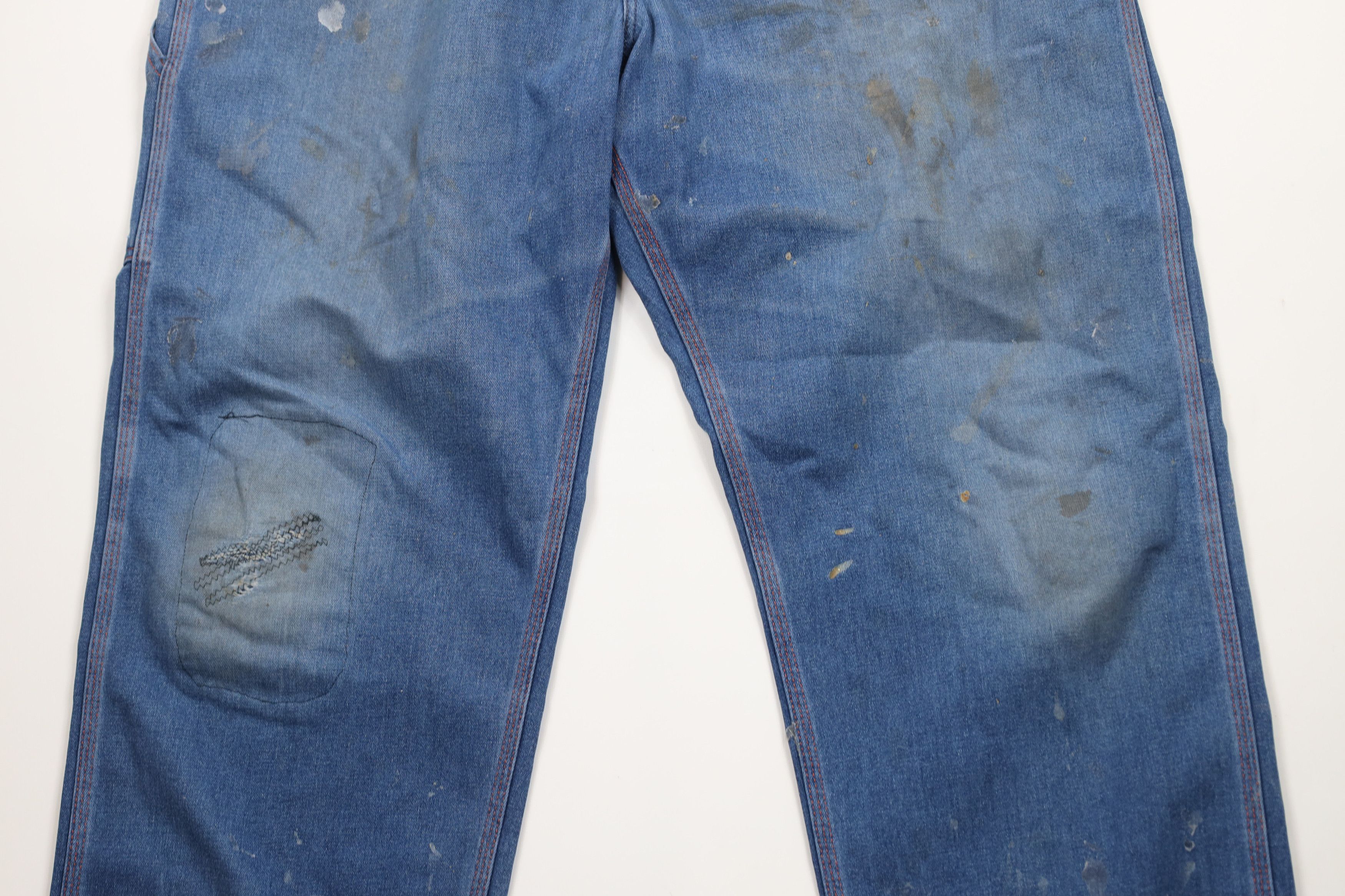 Big Mac × Vintage Vintage 90s Big Mac Dungaree Wide Leg Denim Jeans Blue USA Size US 38 / EU 54 - 3 Thumbnail