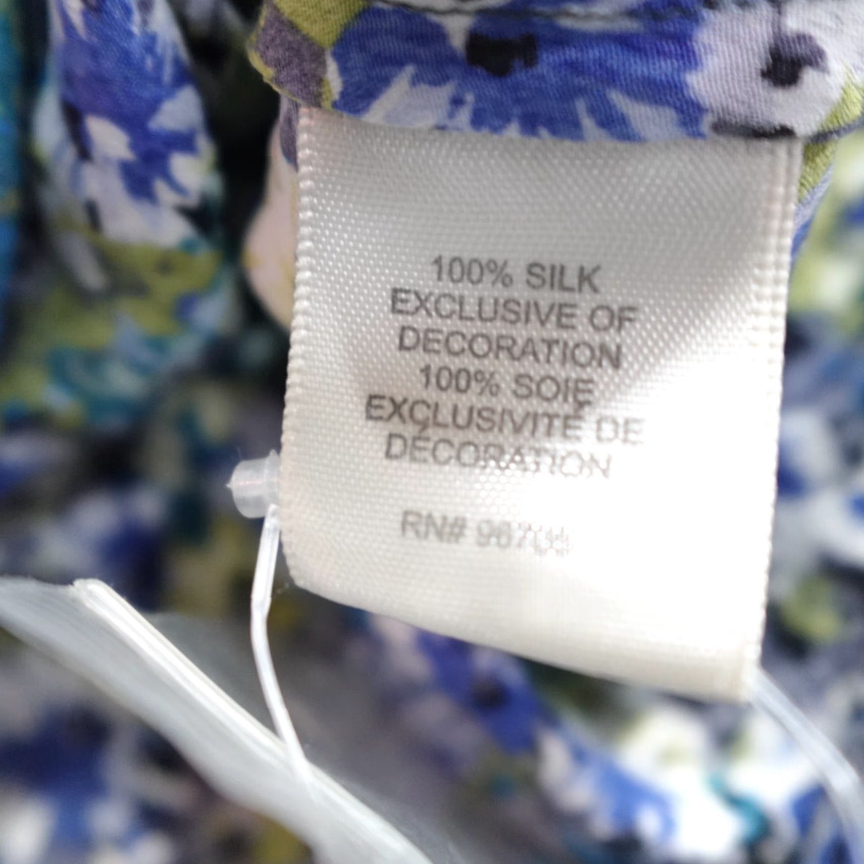 Rebecca Taylor Rebecca Taylor Dress 10 Blue Floral Batwing Sleeves V-Neck Tie Cinched Silk Long 3/4 Sleeve Pockets Womens Size L / US 10 / IT 46 - 4 Thumbnail