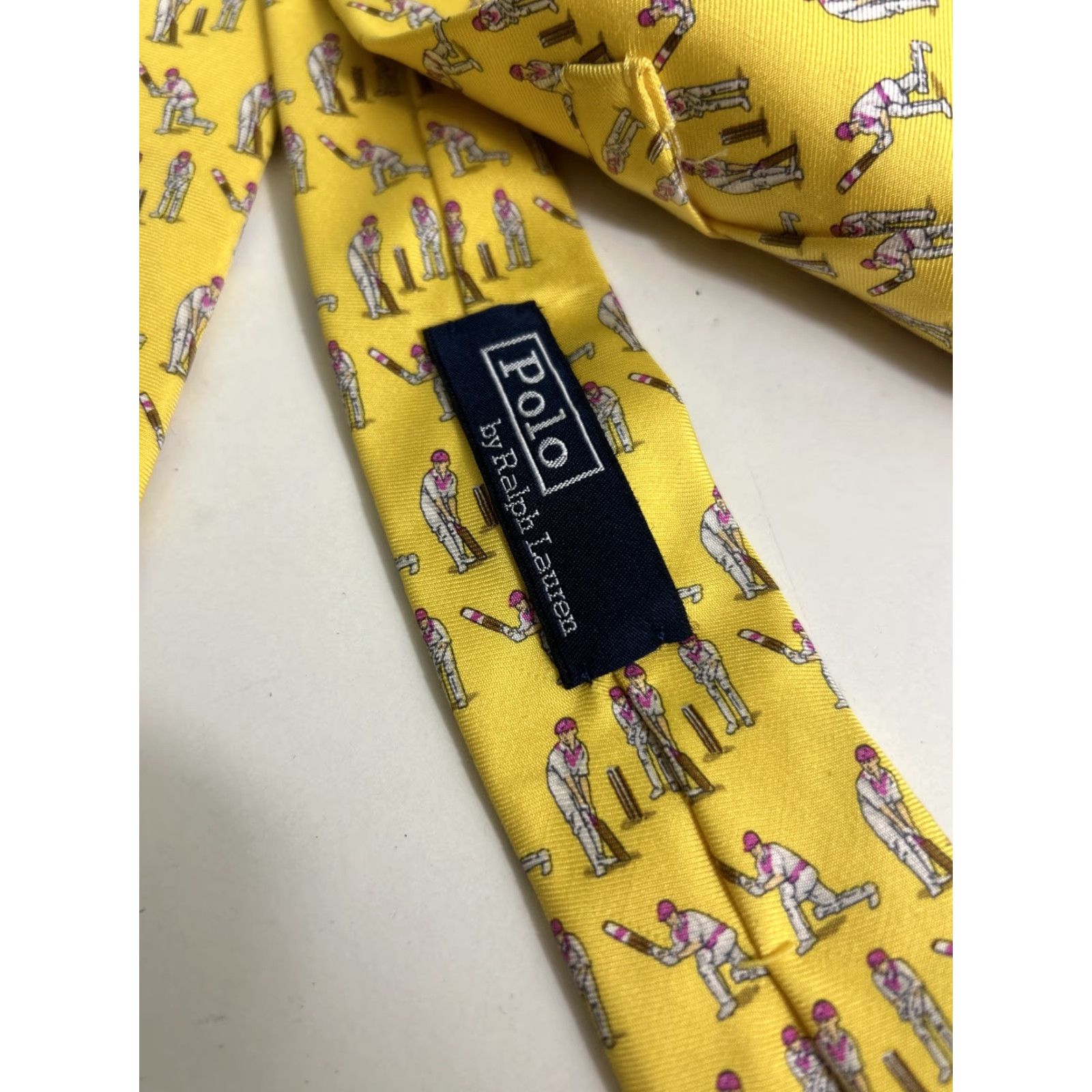 Ralph Lauren VINTAGE Ralph Lauren Silk Necktie Made Italy Yellow Cricket Men Size ONE SIZE - 6 Thumbnail