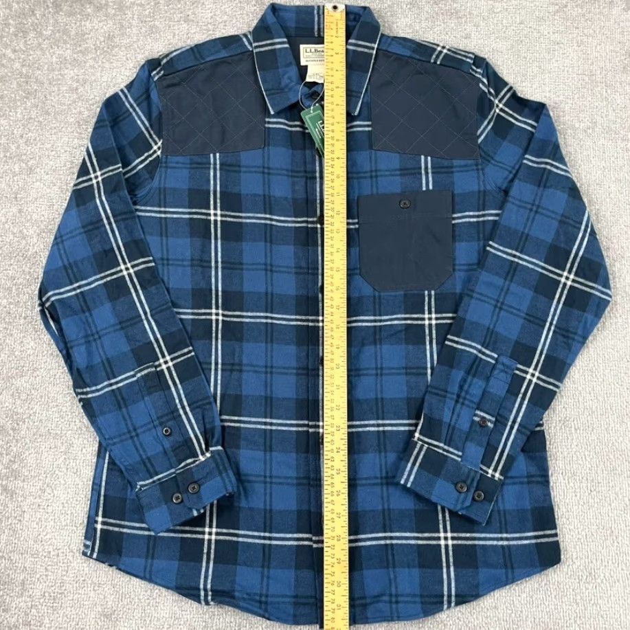 Vintage LL Bean Shirt Men Medium Slim Fit Plaid Flannel Button-Up Blue New Mens Size US M / EU 48-50 / 2 - 4 Thumbnail