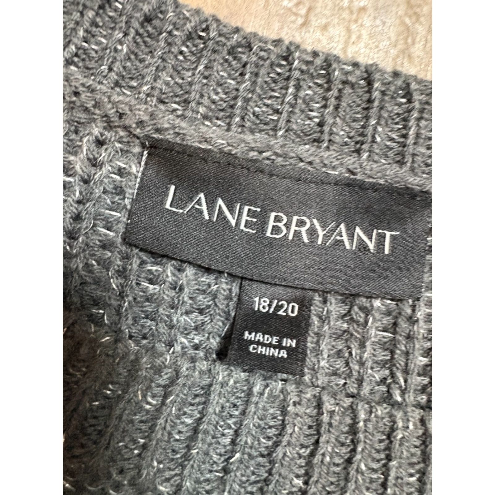 Vintage Lane Bryant Sweater Womens 18/20 Silver Knit Beaded Long Sleeve Pullover Size XXL / US 16-18 / IT 52-54 - 2 Thumbnail