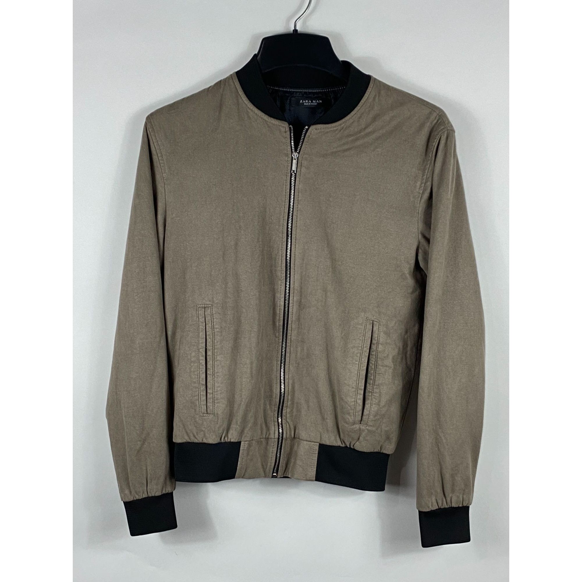 ZARA SRPLSレザージャケット ZARA MEN SRPLS LEATHER JACKET SIZE M BLACK SHEEP LEATHER REF 5479