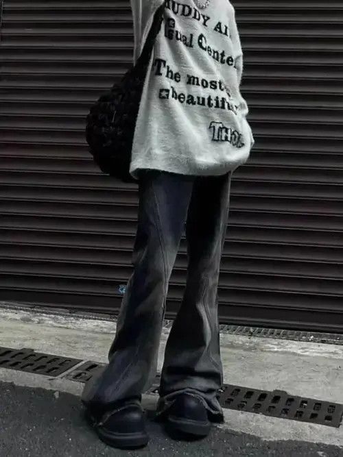 Japanese Brand Street Hip Hop Grunge Micro Flared Jeans Size US 32 / EU 48 - 2 Thumbnail