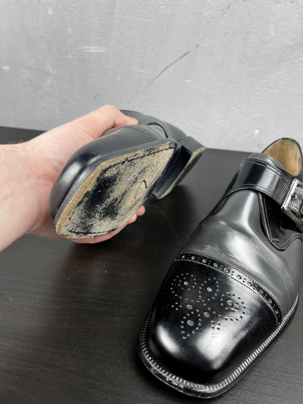 Moreschi Moreschi Made in Italy Men's Buckle Strap Black Shoes Size US 10 / EU 43 - 8 Thumbnail