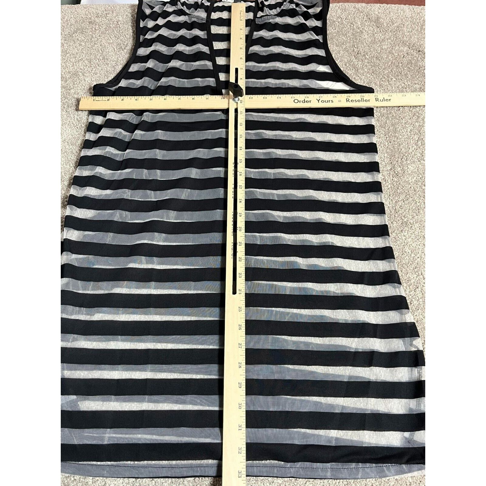 Kenneth Cole Kenneth Cole Swim Cover Hoodie L Striped VNeck Black Sheer Size L / US 10 / IT 46 - 3 Thumbnail