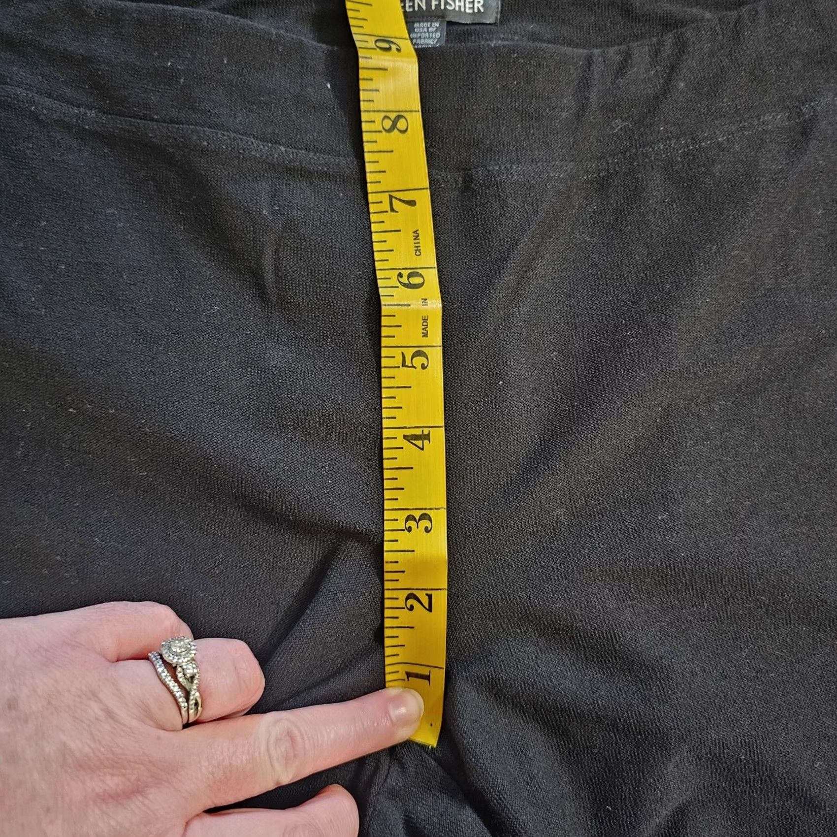 Eileen Fisher Eileen Fisher Pants Womens Medium Pull On Leggings Elastic Waist Mid Rise Casual Knit Black Ankle Length 27in Flat Front Tapered Size 32" / US 10 / IT 46 - 5 Thumbnail