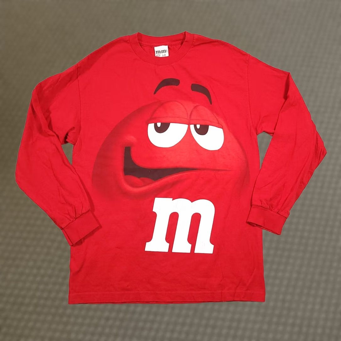CHOCOOLATE VINTAGE M & M Shirt Mens L Red Logo Official Cool Cartoon TV M&M's Chocolate Candy Graphic Print Long Sleeve Crew Neck Size US L / EU 52-54 / 3 - 1 Thumbnail