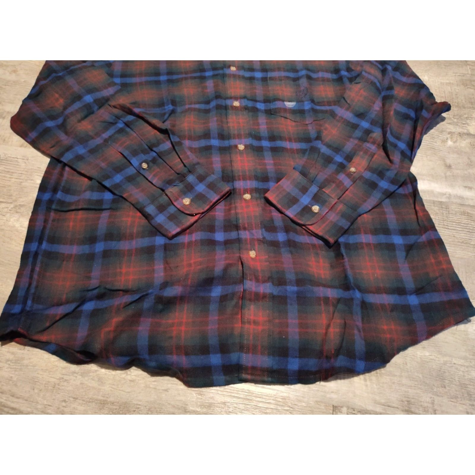 Chaps Chaps Shirt Mens Medium Washed Red Plaid Long Sleeve Button-Up Cotton Flannel Western Size US M / EU 48-50 / 2 - 6 Thumbnail