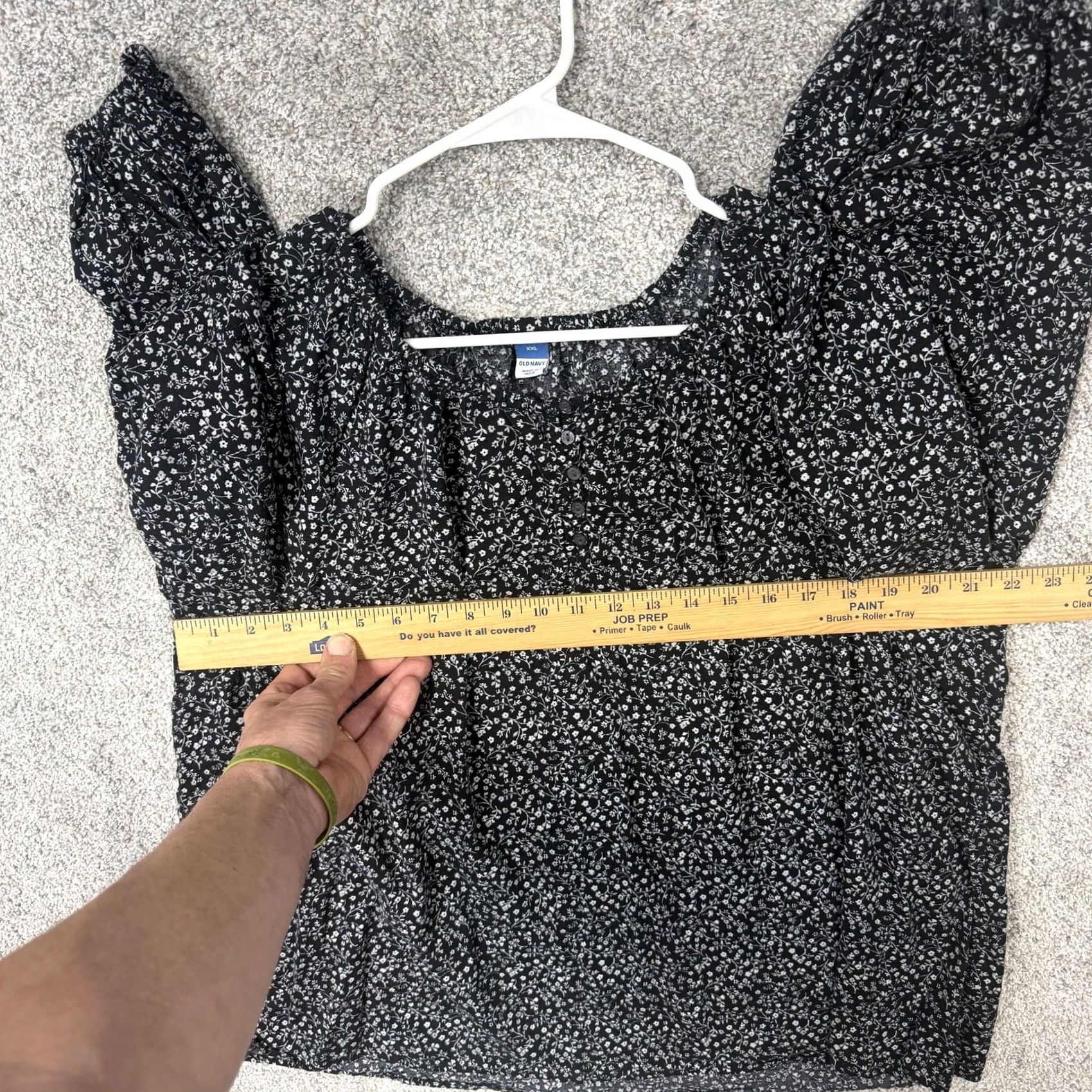 Old Navy Old Navy Blouse XXL Ditsy Floral Prairie Dark Cottagecore Boho Feminine Women Long Sleeve Round Neck Cotton Rayon Black Vintage: No Size XXL / US 16-18 / IT 52-54 - 4 Thumbnail