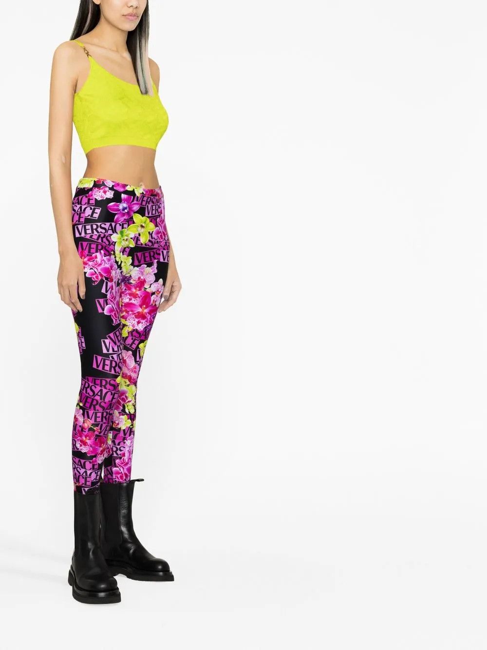 Versace o1y0226 Crop Top in Lime Green Size XS / US 0-2 / IT 36-38 - 3 Thumbnail