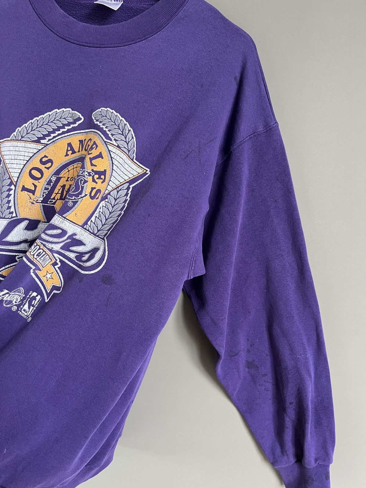NBA × Vintage Lakers LA 1992 Trench lic.USA Made Vintage Sweatshirt Size US XL / EU 56 / 4 - 13 Thumbnail