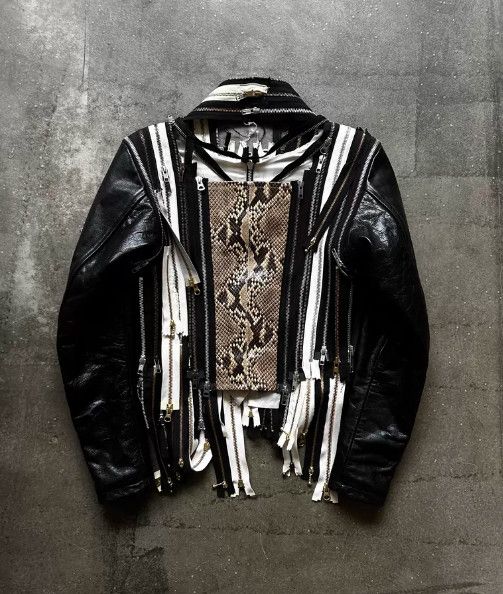 Nozomi Ishiguro NOZOMI ISHIGURO 2012SS Runway Zipper Panelled Leather Jacket Size US S / EU 44-46 / 1 - 3 Thumbnail