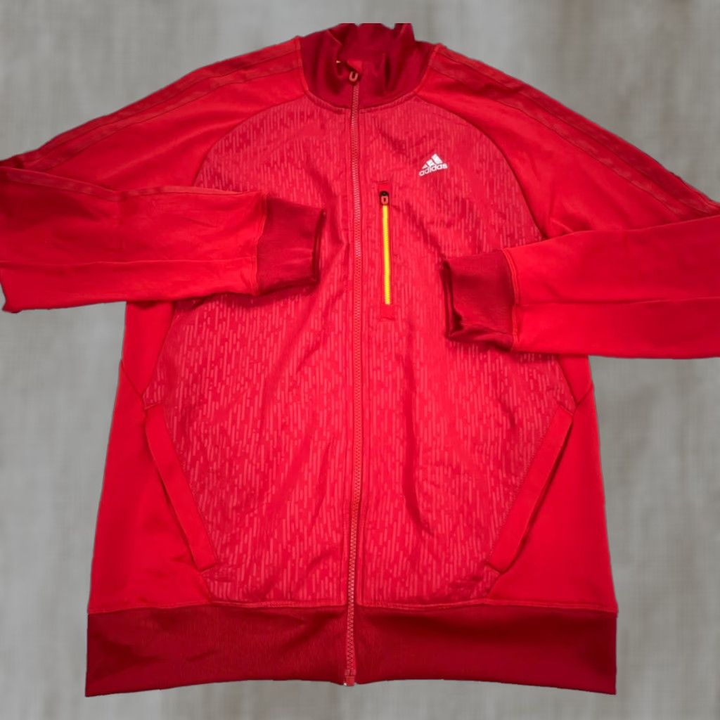 Adidas Adidas Jacket Men Medium Red Yellow Track Sweatshirt Warm Up Soccer Adult * Track Jacket Men Medium Red Yellow Adidas Size US M / EU 48-50 / 2 - 1 Thumbnail