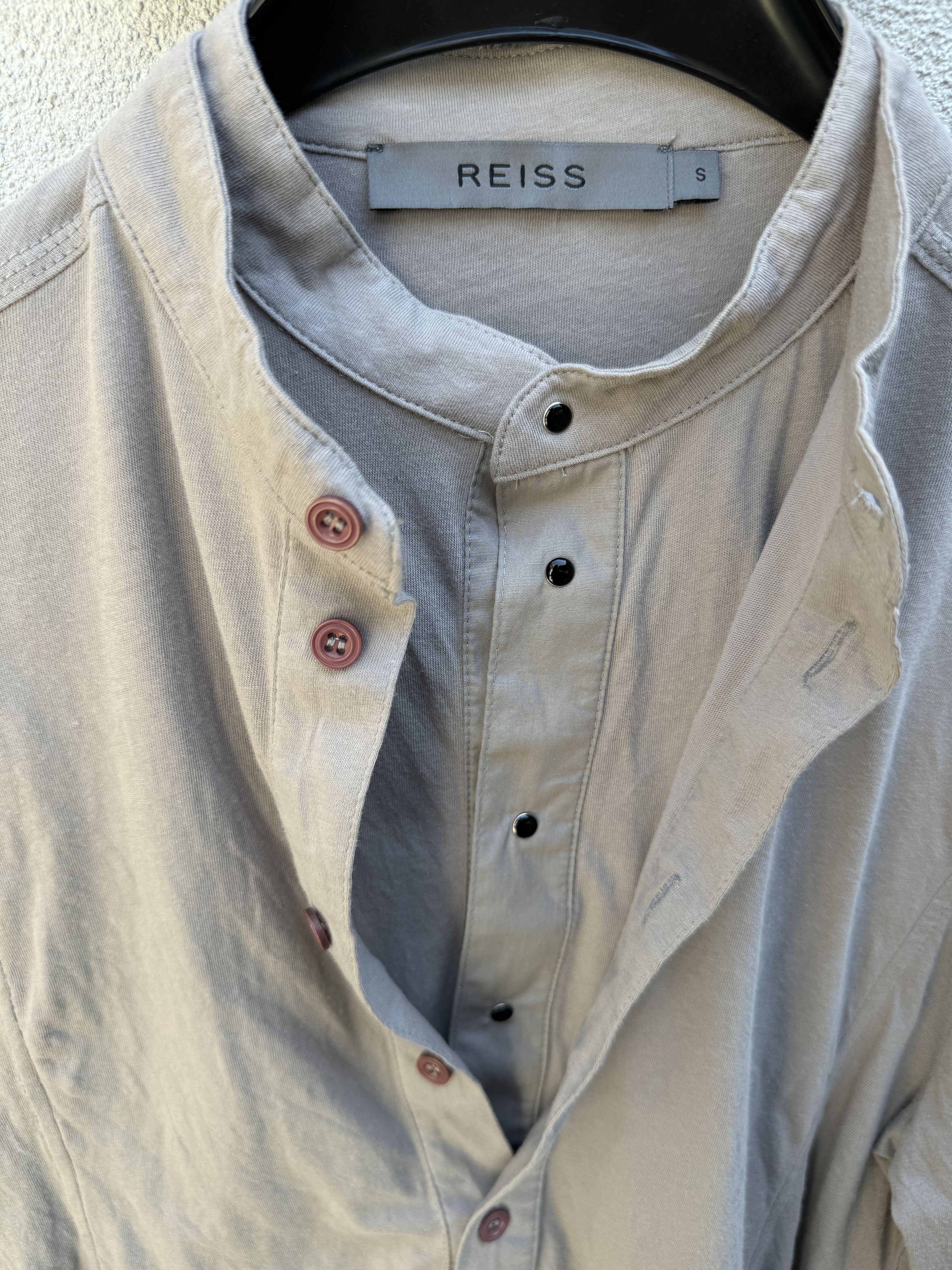 Reiss REISS Men Shirt Grey Beige Fine Egyptian Cotton Size S Size US S / EU 44-46 / 1 - 3 Thumbnail