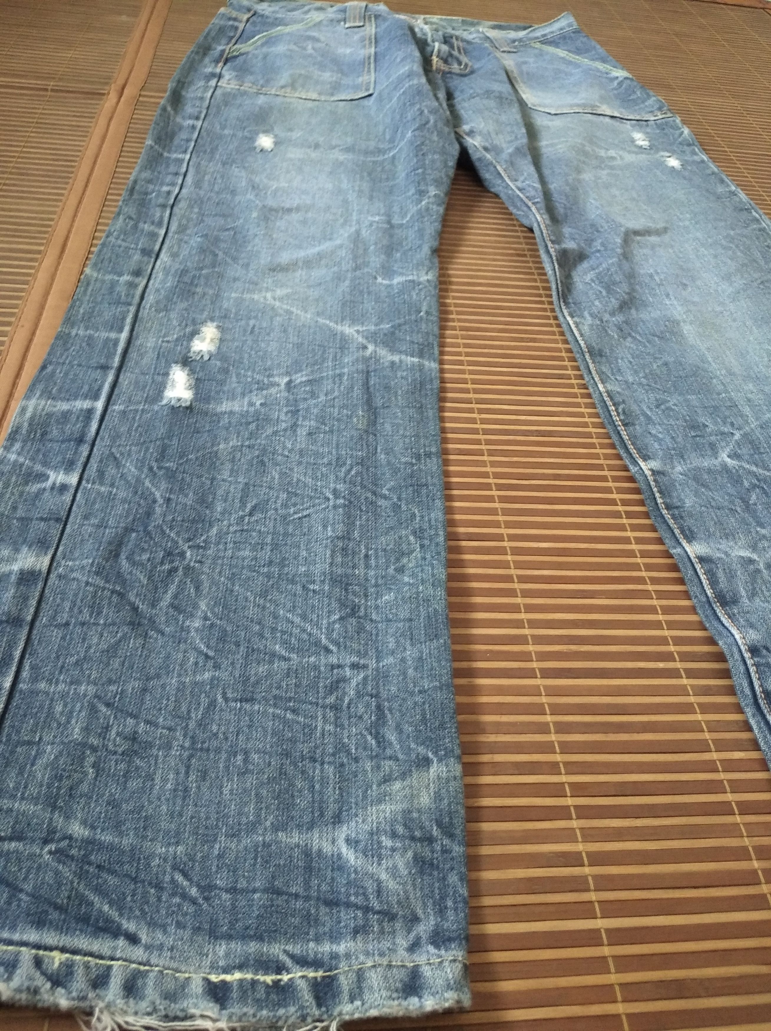 If Six Was Nine × Japanese Brand Vintage’90s🔥Daily Topics🔥Distressed Rusty Light Blue Jeans Size US 32 / EU 48 - 6 Thumbnail