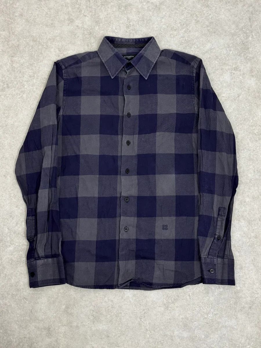 Givenchy Givenchy Grey & Navy Classy Checkered Shirt Size US S / EU 44-46 / 1 - 3 Thumbnail
