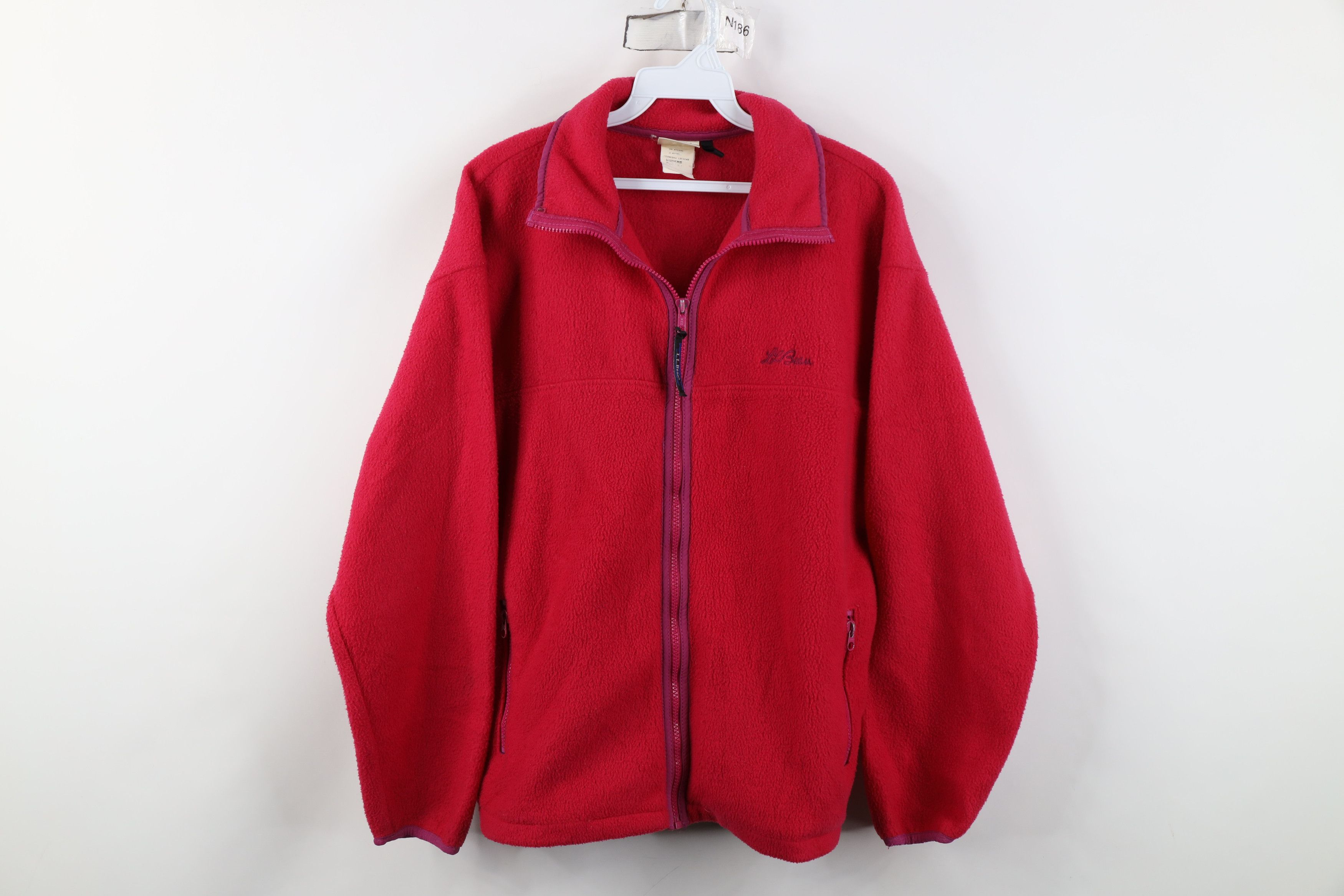 L.L. Bean Vintage 90s LL Bean Script Fleece Full Zip Jacket USA Pink Size M / US 6-8 / IT 42-44 - 1 Thumbnail