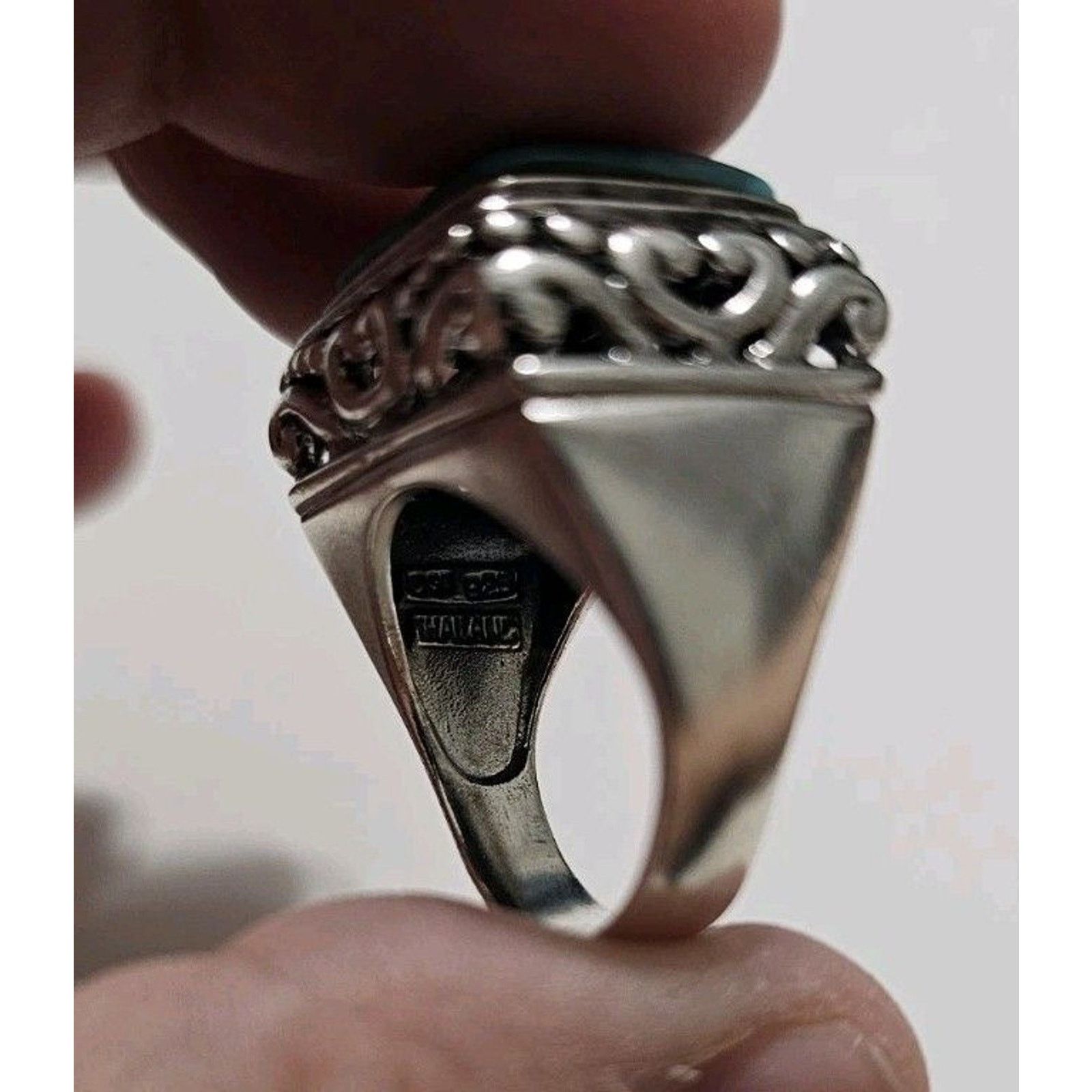 Other Sterling Silver Turquoise Filigree Dome Ring Size 7.5 Size ONE SIZE - 9 Thumbnail