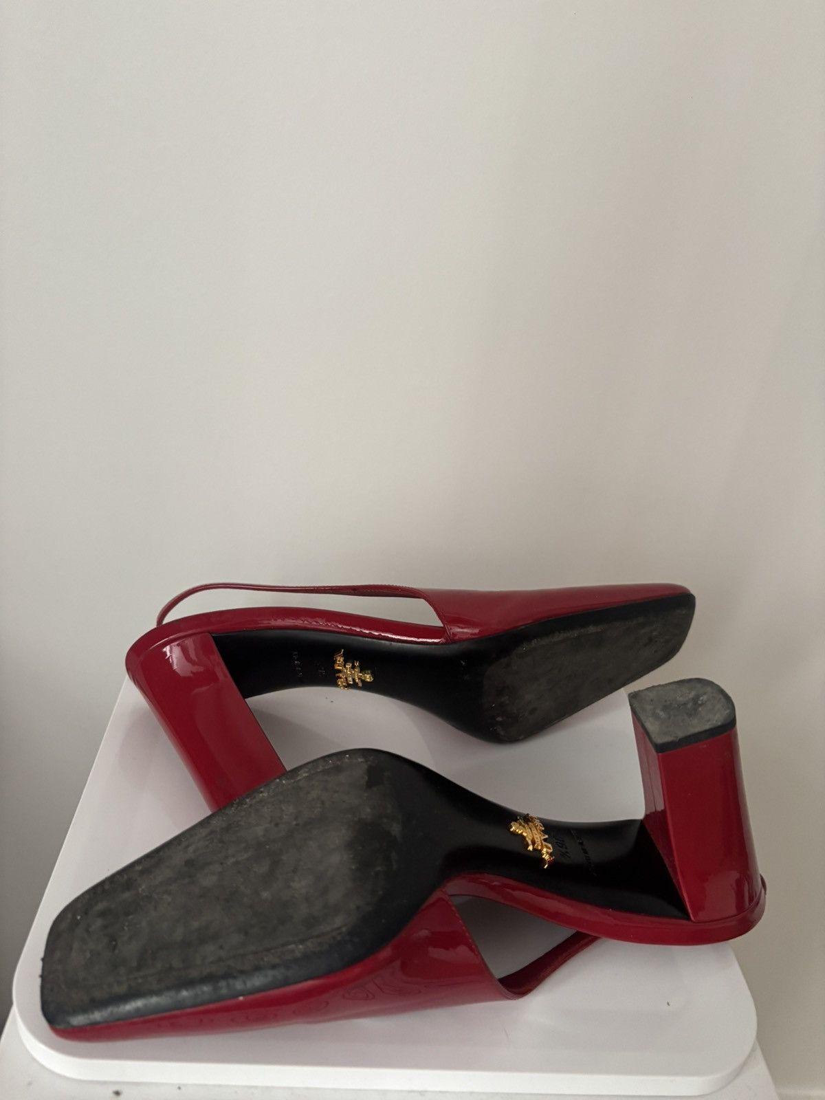 Prada Prada Red Patent Leather Slingback Pumps 36.5 Size US 6.5 / IT 36.5 - 5 Thumbnail