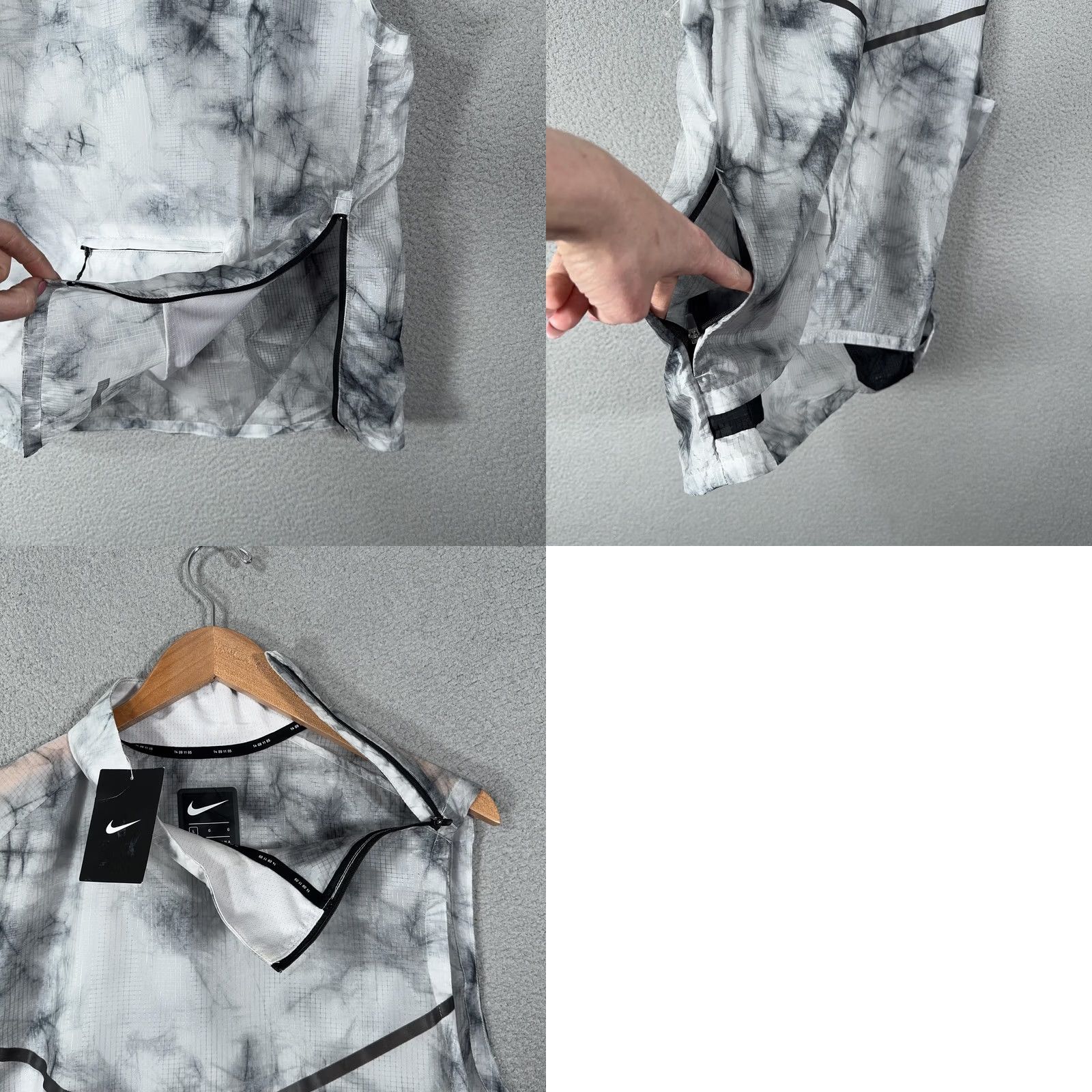 Nike Nike Tech Running Vest Mens L Gray Tie Dye Mock Neck BV5679 Size US L / EU 52-54 / 3 - 9 Thumbnail