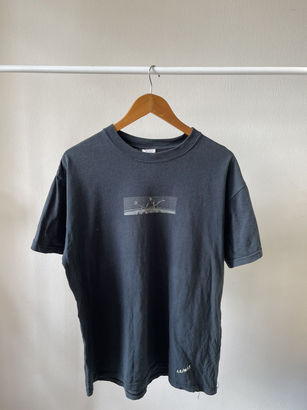 Japanese Brand × Sex Skateboards × Vintage Rare 90s Faded Lucky Strike Box Logo Satan Print Tee Size US L / EU 52-54 / 3 - 3 Thumbnail