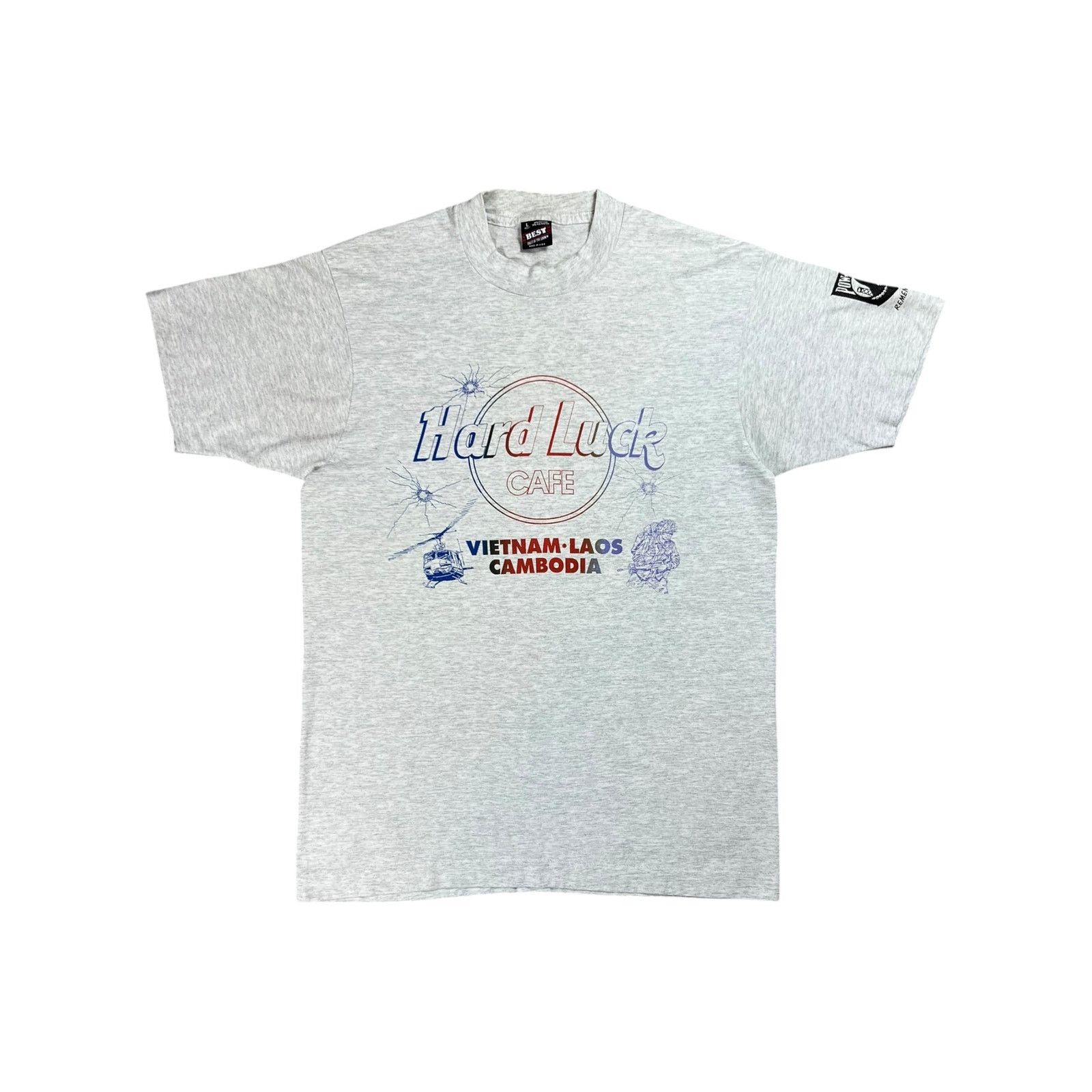 Fruit Of The Loom × Vintage Vintage 80s Hard Luck Cafe American Militarism tee (L) Size US L / EU 52-54 / 3 - 1 Thumbnail