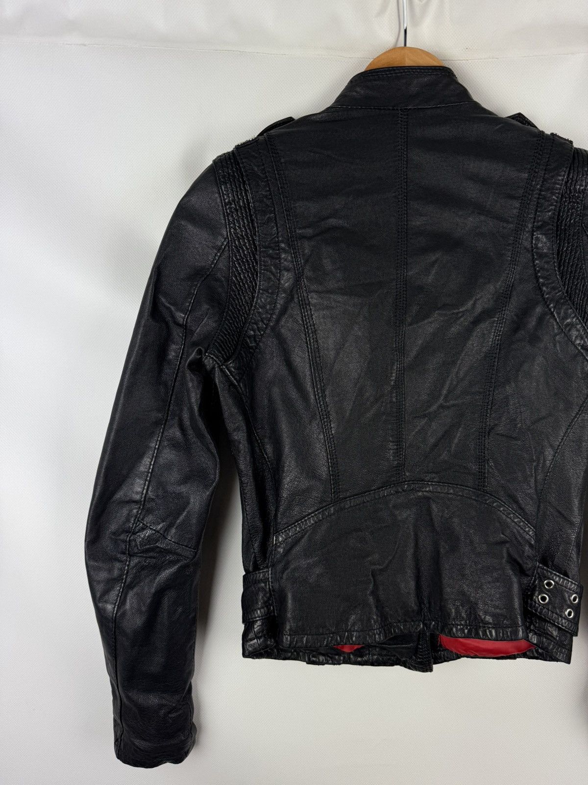 JOFAMA Jofama By Kenza Ladies Gothic Leather Biker Jacket Size 34 Size XS / US 0-2 / IT 36-38 - 17 Thumbnail