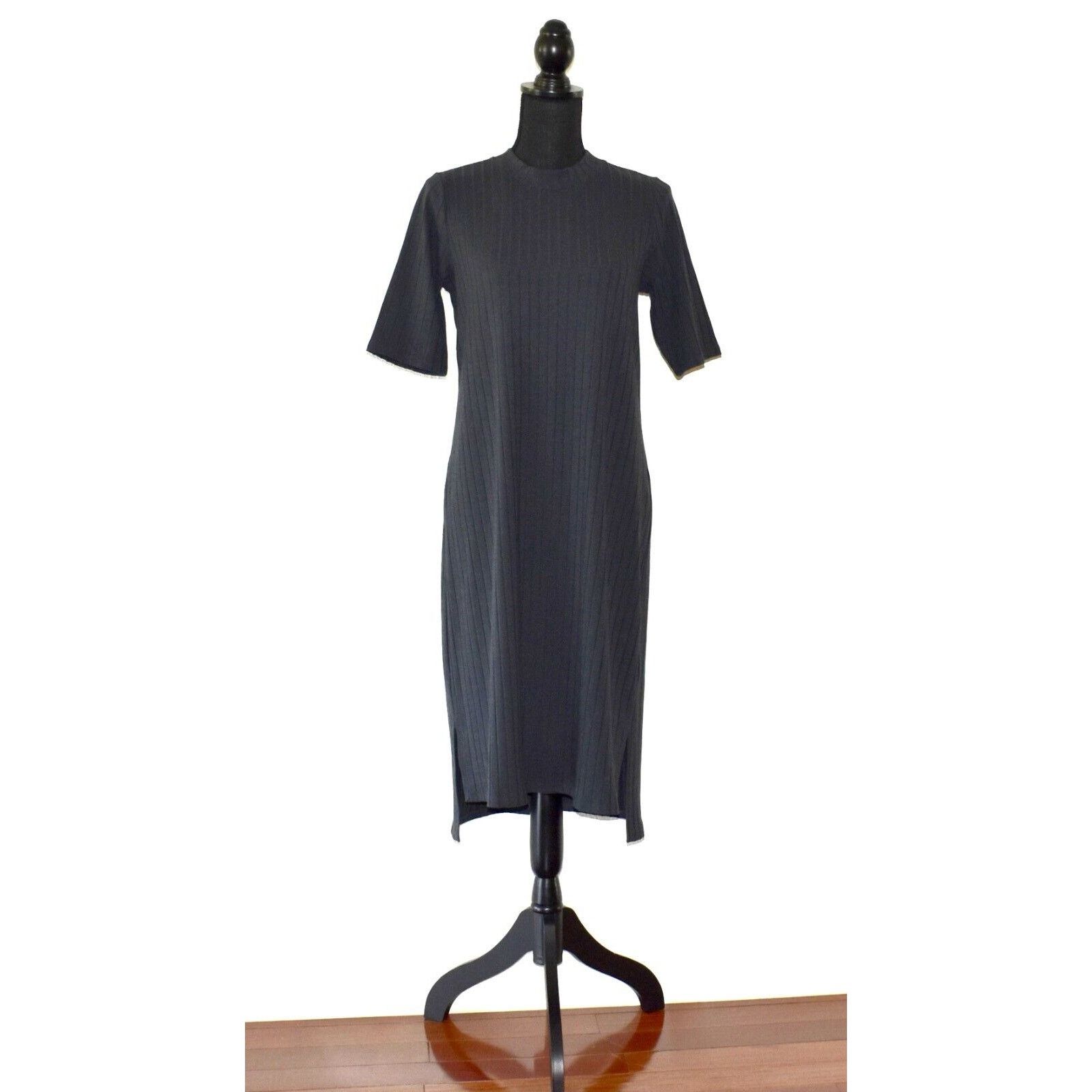 Eileen Fisher EILEEN FISHER Tencel Stripe Short Sleeve Sweater Dress Sz XS Size XS / US 0-2 / IT 36-38 - 1 Thumbnail